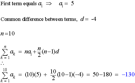 arithmetic sequence formula sum