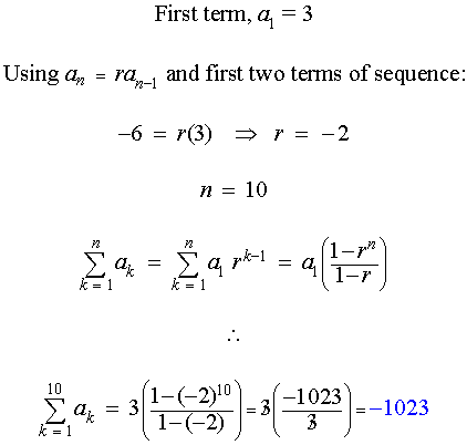 recursive formula for geometric sequence examples
