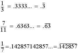 Repeating Decimal Numbers - math